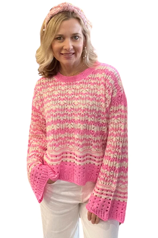 Crochet Knit Long Sleeve Top