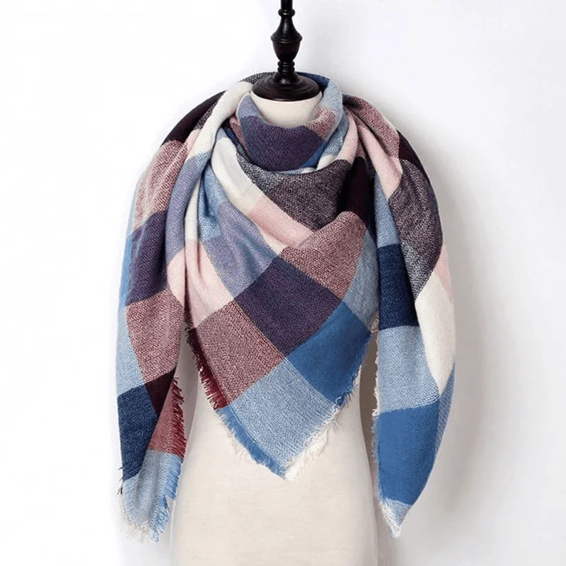 Autumn and Winter Imitation Cashmere plus Double-Sided Colorful Plaid