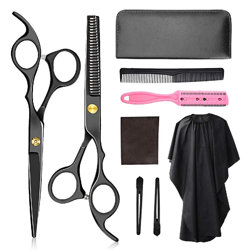 6-inch Barber Scissors Set Scissors Flat Shears Tooth Scissors Bangs Scissors Set (#01)