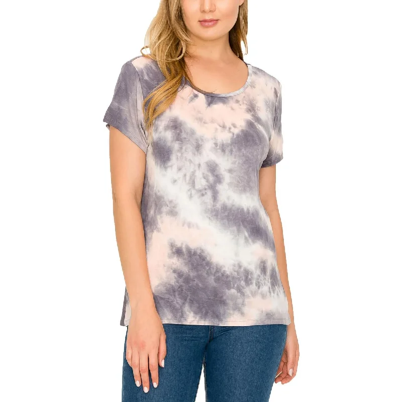 Plus Womens Tie-Dye Cuffed Sleeve T-Shirt