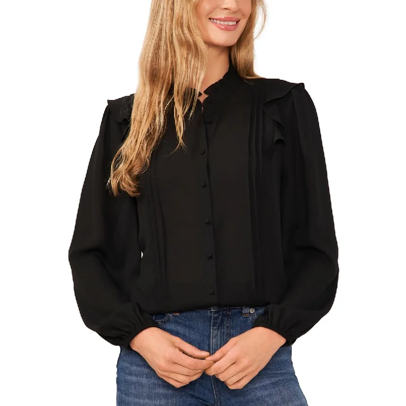 CeCe Womens Long Sleeve Pintuck Blouse