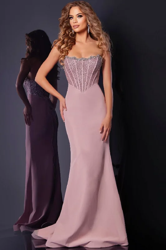 Jovani D5310 Beaded Long Corset Formal Prom Dress