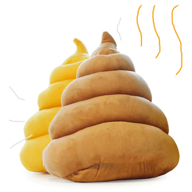 Funny Creative Brown Yellow Poo Shape Throw Pillow Bed Sofa Chair Plush Cushion