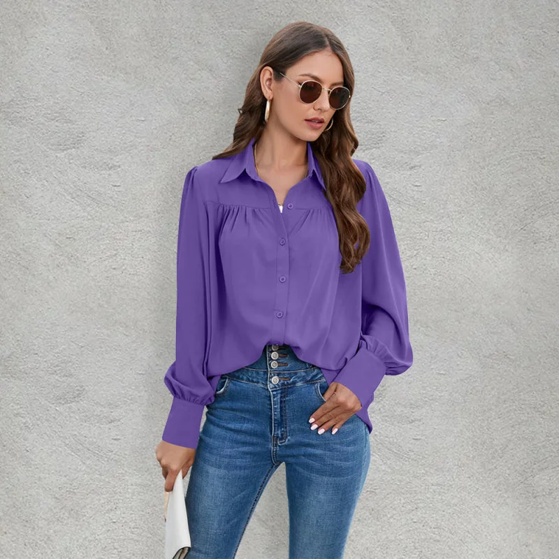 Boho Chic with Puff Long sleeves Shirt  - Women's Top