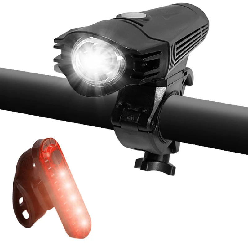 T6 Bike Light Set 650LM Ultra Bright IPX4 1300Mah 4 Modes USB Rechargeable Bike Front Light 5 LED Tail Light