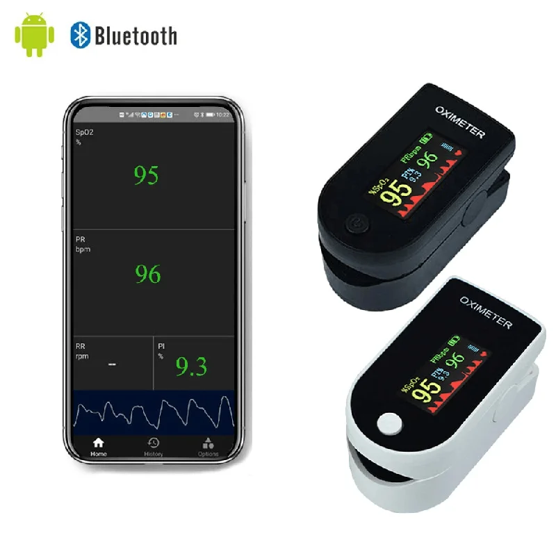 3 in 1 Bluetooth Finger Pulse Oximeter Wrist Blood Pressure Monitor Sphygmomanometer Boby Thermometer Elderly Health Care Set for Festival Christmas Eldly Men Women Gift