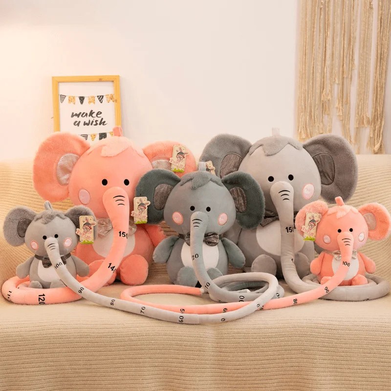 30/40/55CM Soft down Cotton Stuffed Plush Toy with Long Nose Height Ruler Function for Children'S Birthday Gifts