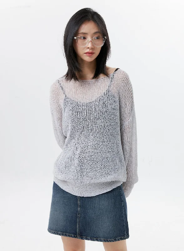 Oversized Mesh Sweater OL328