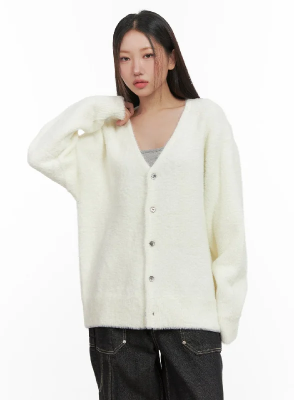 Oversized Solid Knit Cardigan CD411