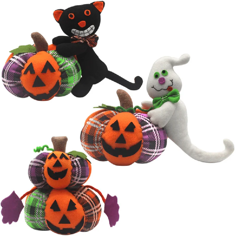 Halloween Stuffed Plush Toy 30Cm Doll Pumpkin Ghost Black Cat Cartoon Party Doll