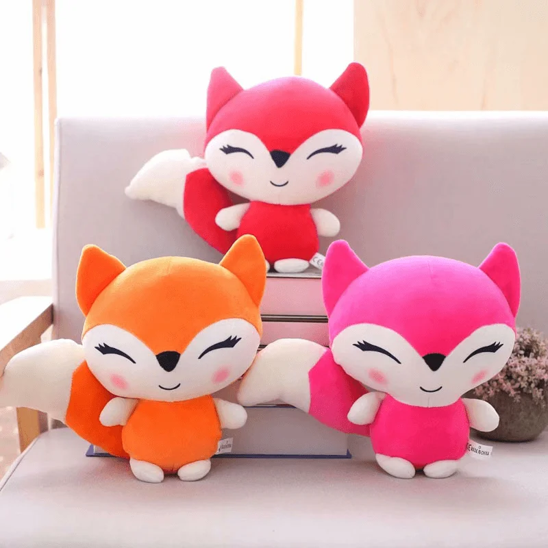 Cartoon Little Fox Doll Plush Toy Soft Ragdoll Cute Children'S Doll Give Girl Birthday Gift