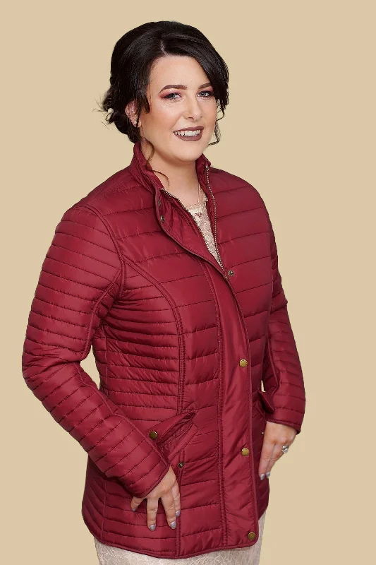 Barbour Crossrail Ladies Quilted Jacket in Burgundy LQU0764RE71