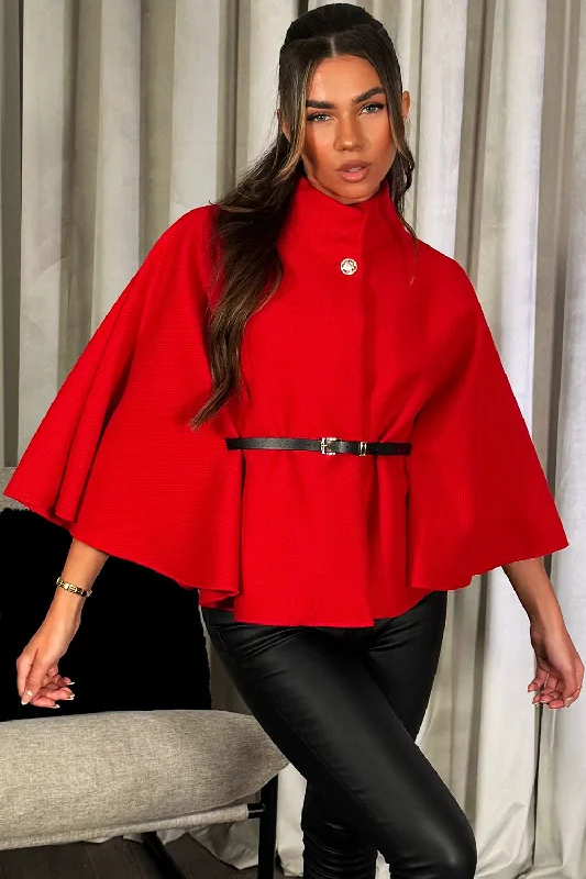 Cape With Belt Red