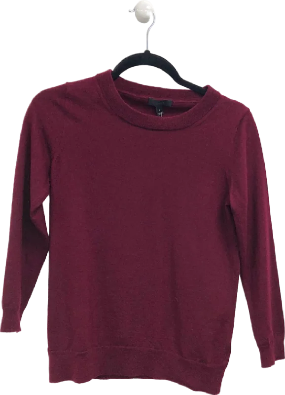 J.Crew Burgundy Merino Wool Jumper UK S