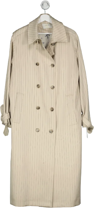 Munthe Beige Stripe Trench Coat UK 8