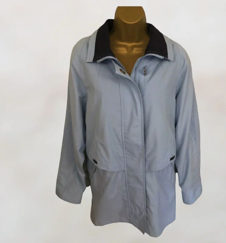 Nuage Marine Wear Pale Blue Raincoat UK 12 US 8 EU 40