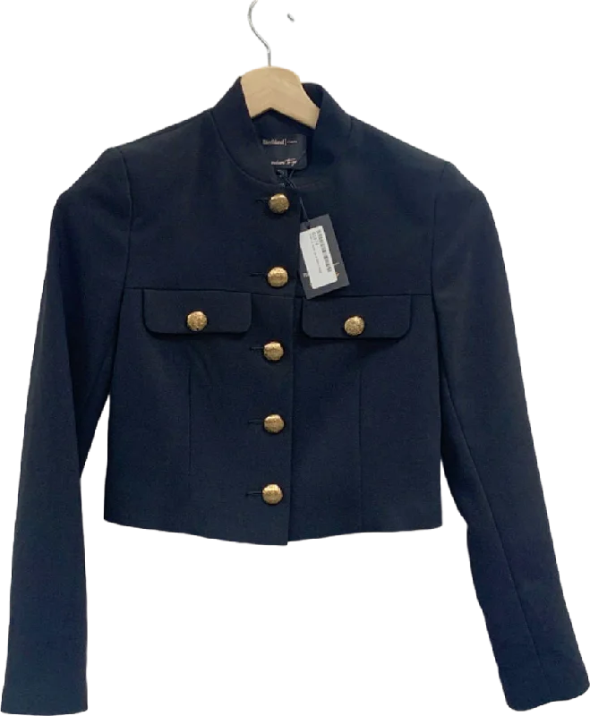 River Island Black Somewhere To Go Military Style Jacket UK 6