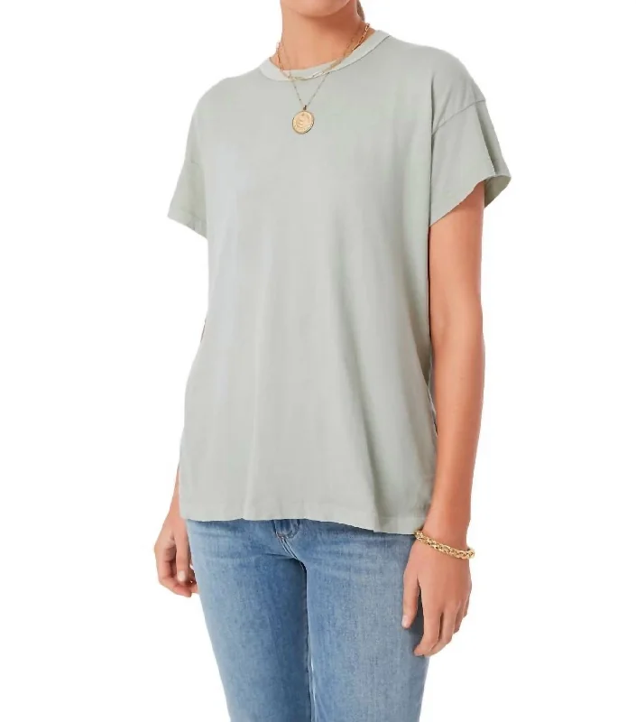 Boxy Crew Tee Top In Seafoam