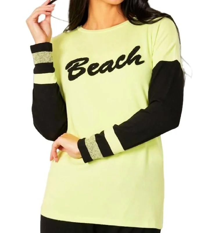 Beach Crew Top In Lime/black