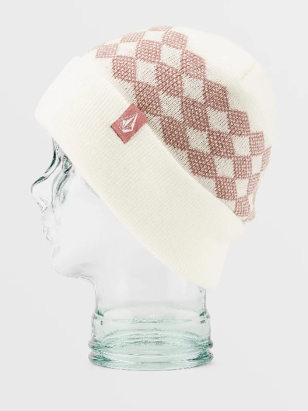 Womens Check This Beanie - White