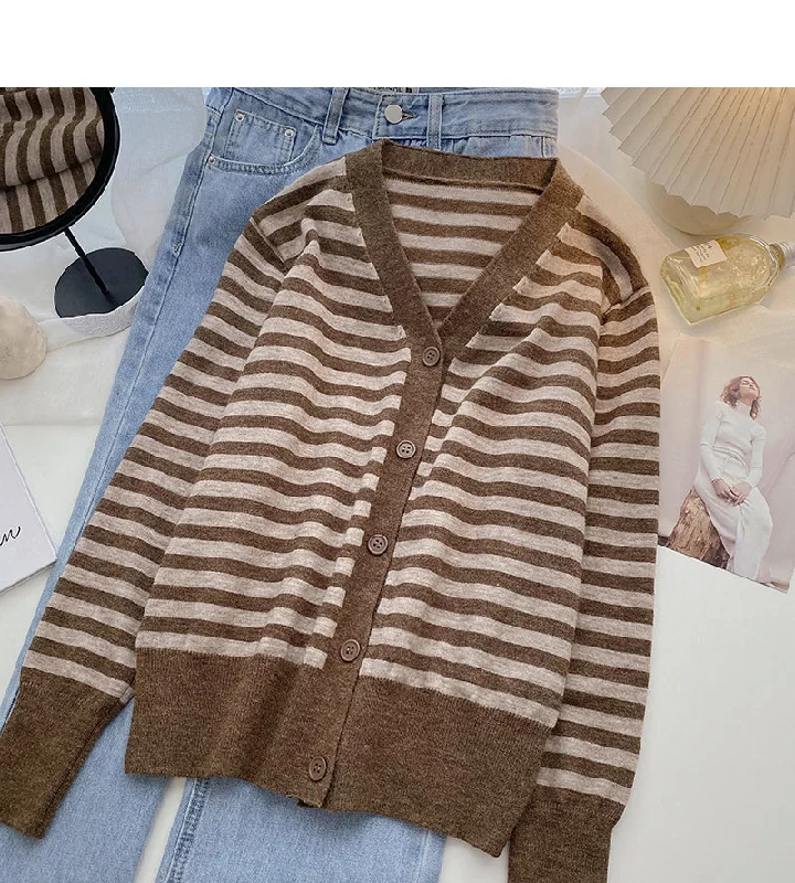 Knitted cardigan coat women's Retro lazy style  6565