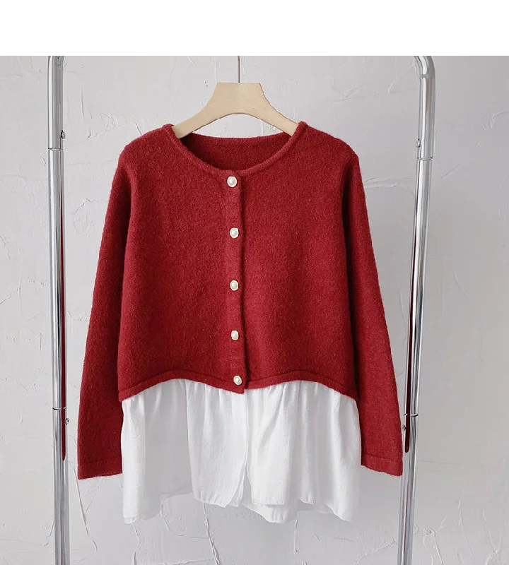 New Korean design fake two long sleeved loose sweaters  6201