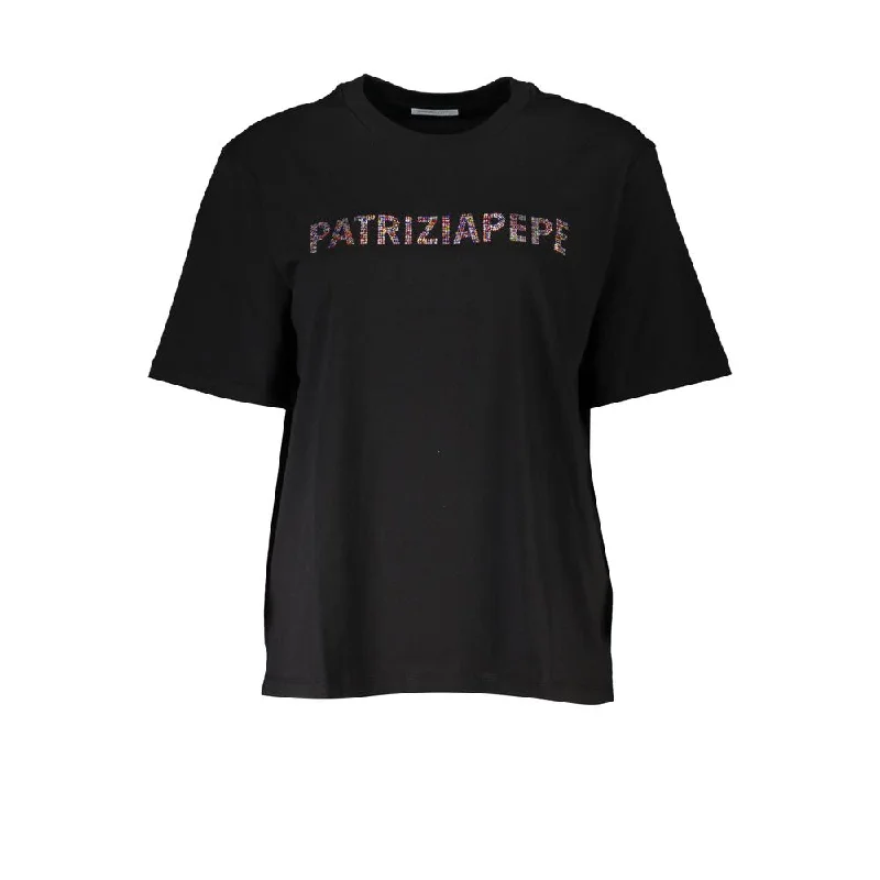 Patrizia Pepe Chic Rhinestone Crew Neck Women's Tee