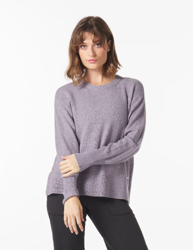 Elevated Knit Crew: Dusty Lavender