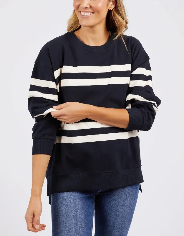 Allegra Crew - Navy White Stripe