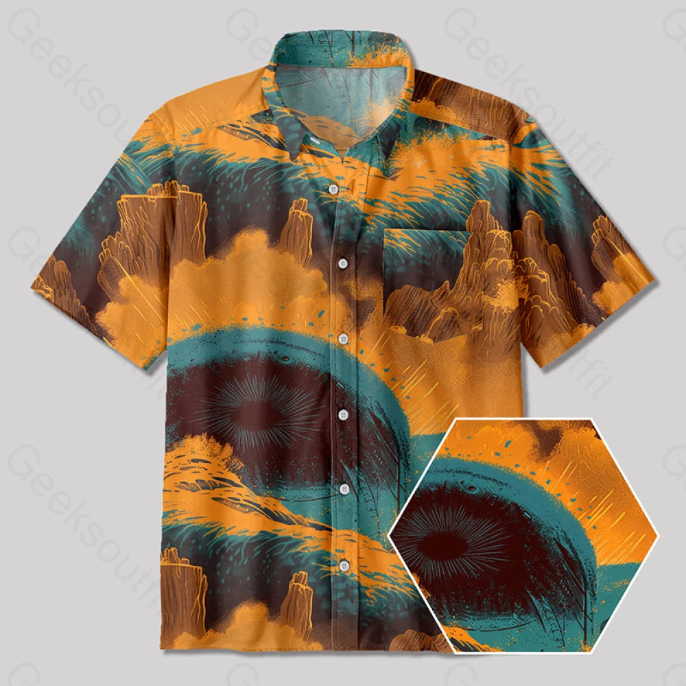 Desert Planet Sandworm Button Up Pocket Shirt