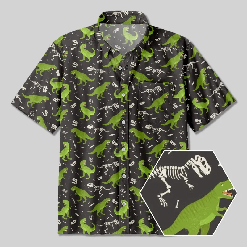 Dinosaurs And Fossils Button Up Pocket Shirt