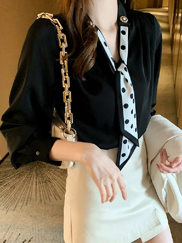 Long Sleeve Women Chiffon Shirt