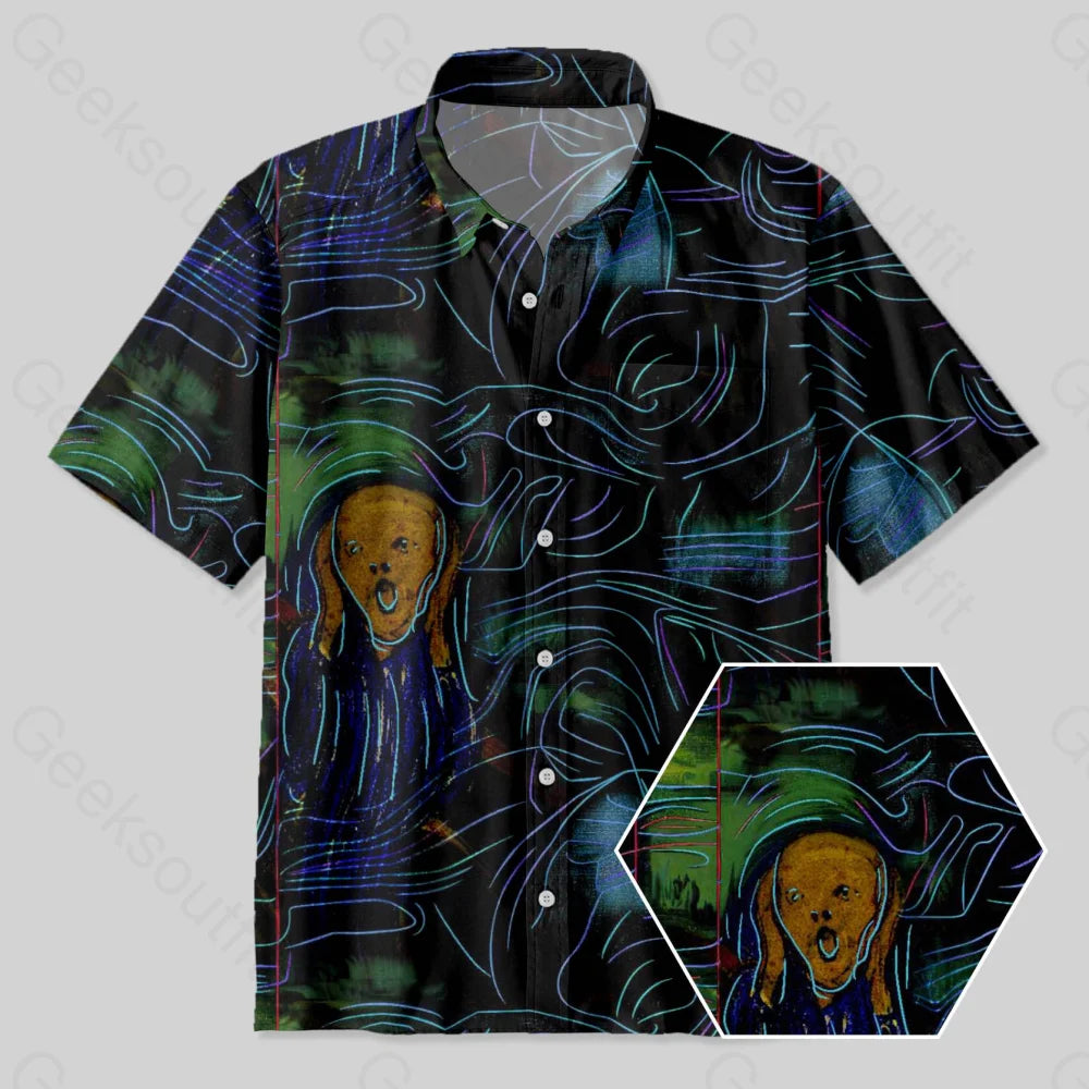 Neon Scream Button Up Pocket Shirt