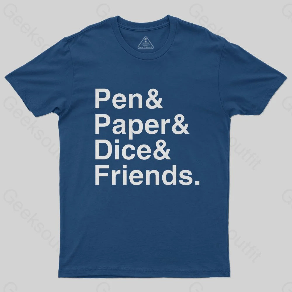 Pen Paper Dice Friends T-Shirt