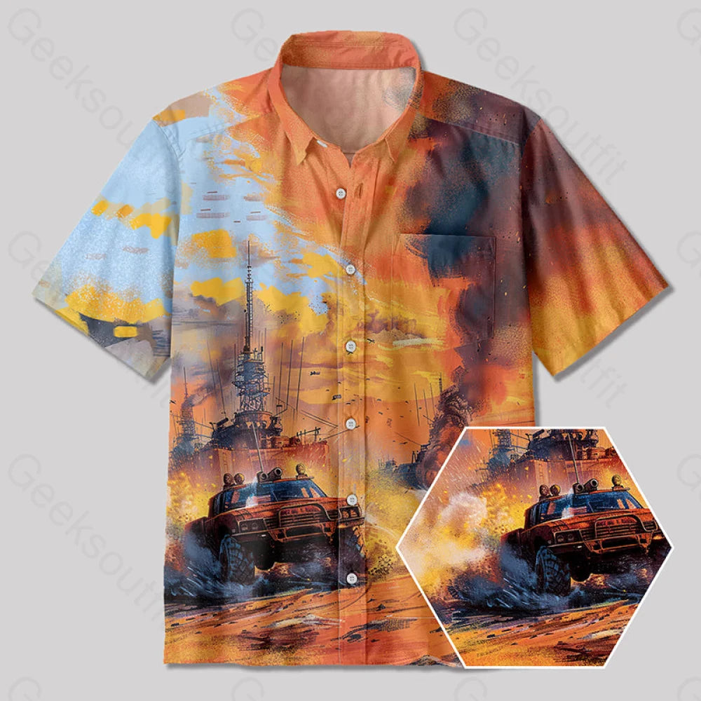 Retro Wasteland Button Up Pocket Shirt