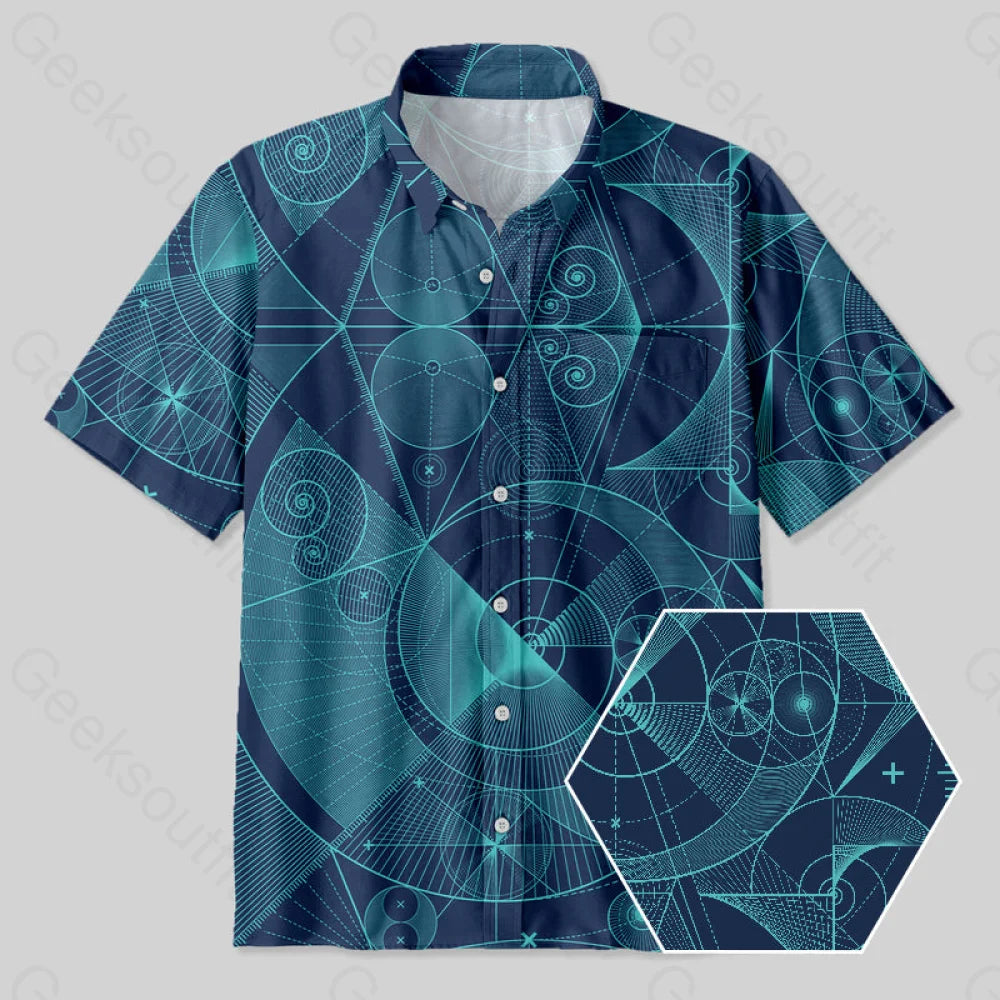 The Beauty of Geometric Shapes Button Up Pocket Shirt