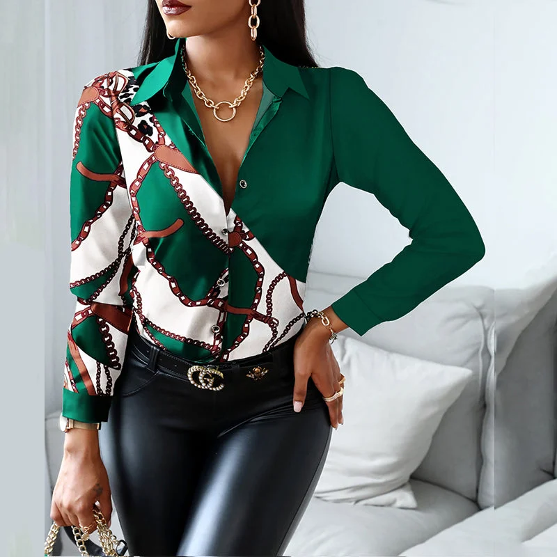 Women Fashion Shirt Lady Long Sleeve Blouse