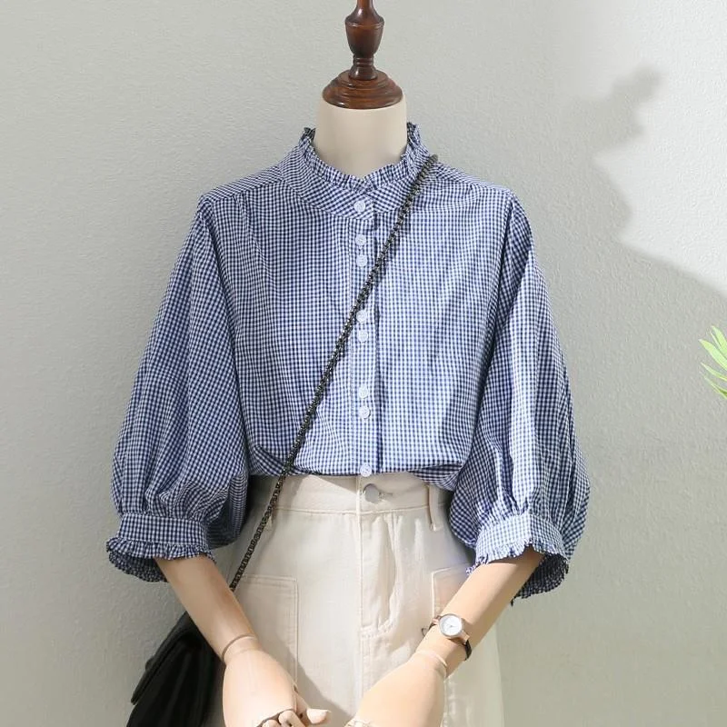 Women's Vintage French Plaid Shirt