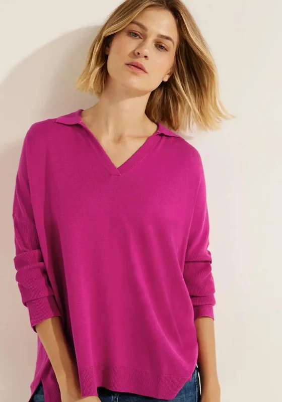 Cecil Oversized Fine Knit Sweater, Cool Pink