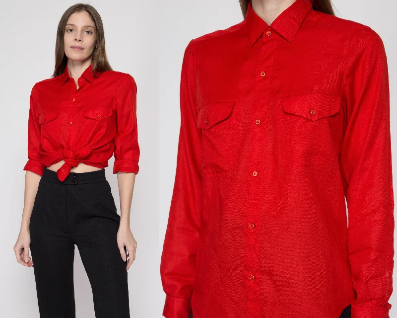 Small 70s Red Double Pocket Shirt