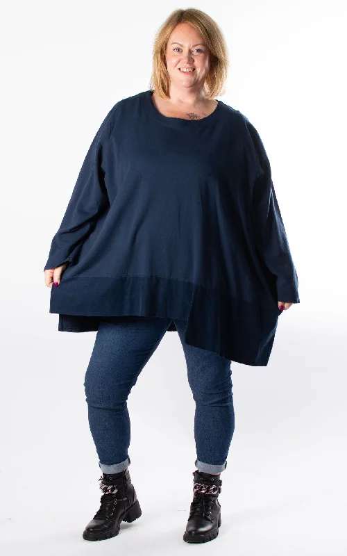 Cord Hem Jumper | Navy