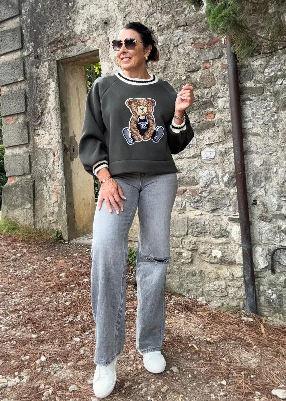 Croia Khaki Teddy Bear Sweatshirt