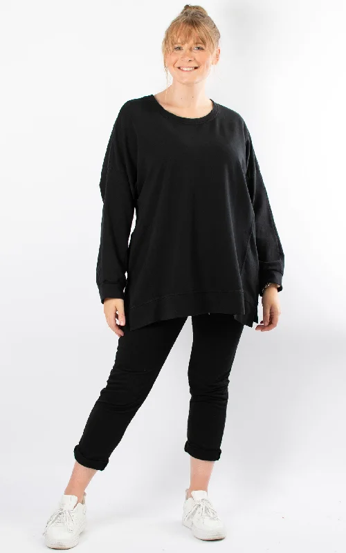 Cuffed Sleeve Sweatshirt | Black