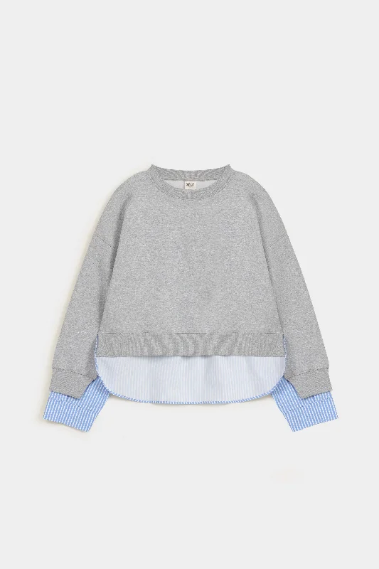 Sweatshirt With Contrast Fabric