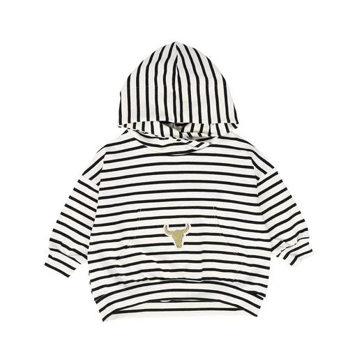 BOOSO BLACK WHITE STRIPED SWEATSHIRT [Final Sale]