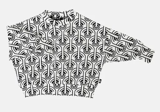 MINIKID BLACK/WHITE MONOGRAM SWEATSHIRT [FINAL SALE]