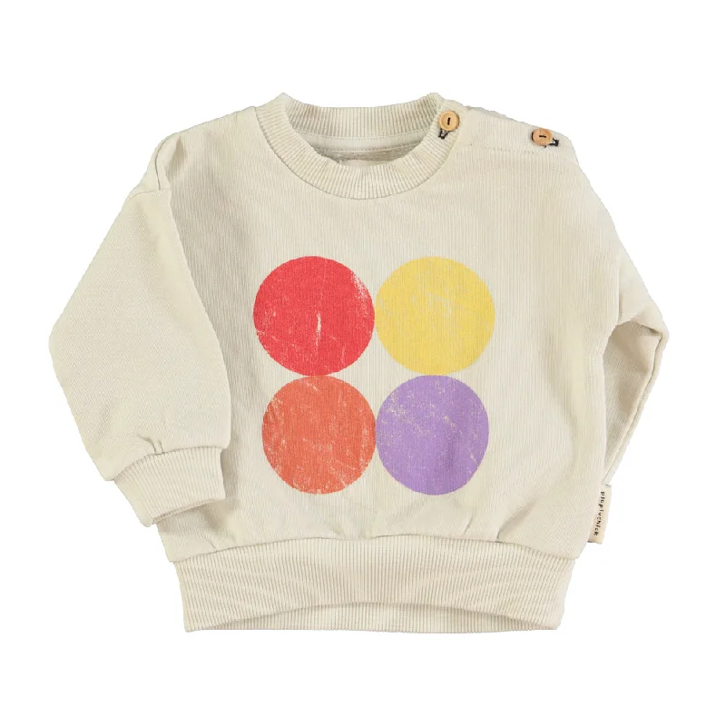 PIUPIUCHICK ECRU CIRCLE PRINT SWEATSHIRT [FINAL SALE]