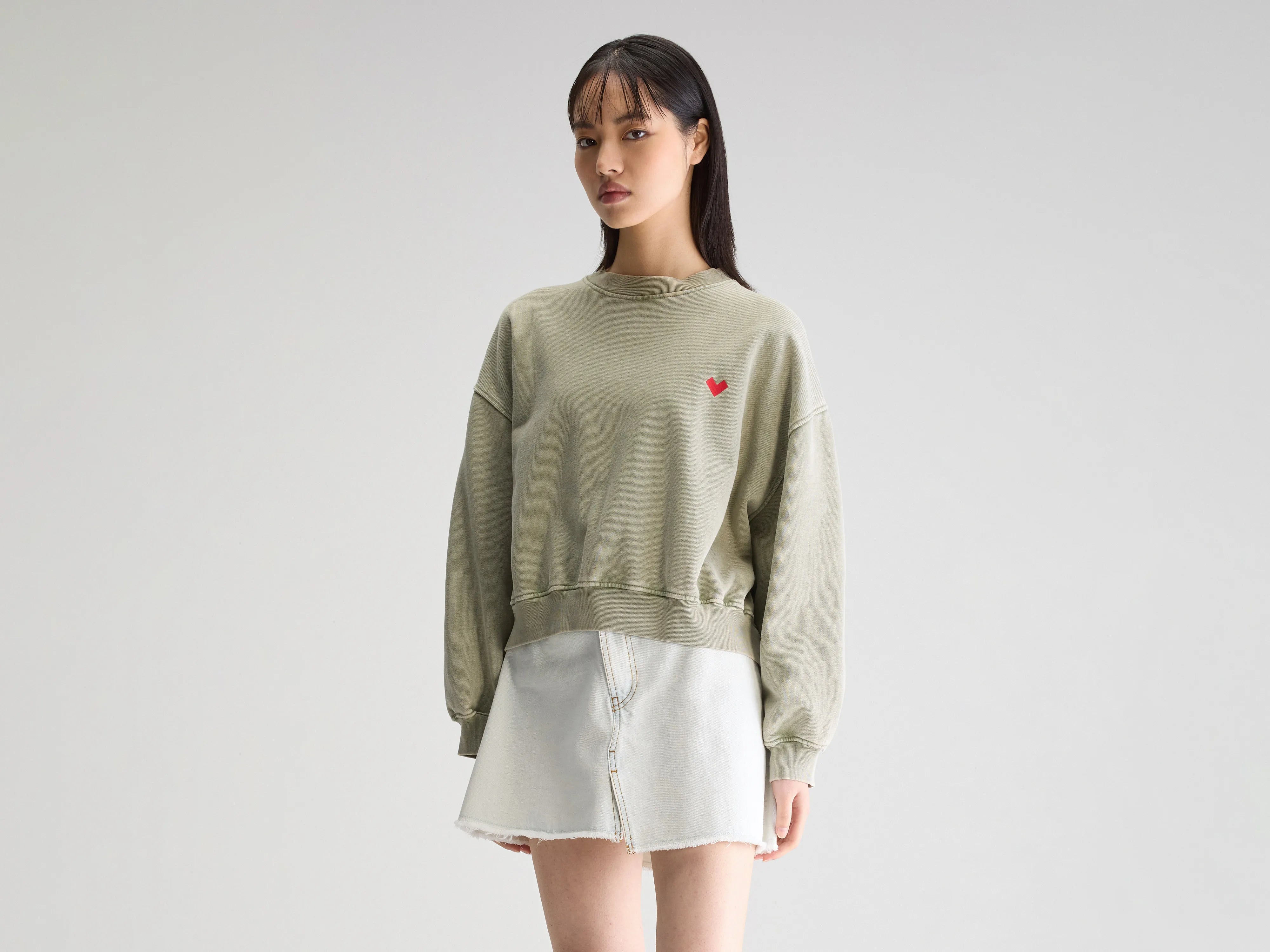 Fancy cropped crewneck sweatshirt (251 / W / JEEP)