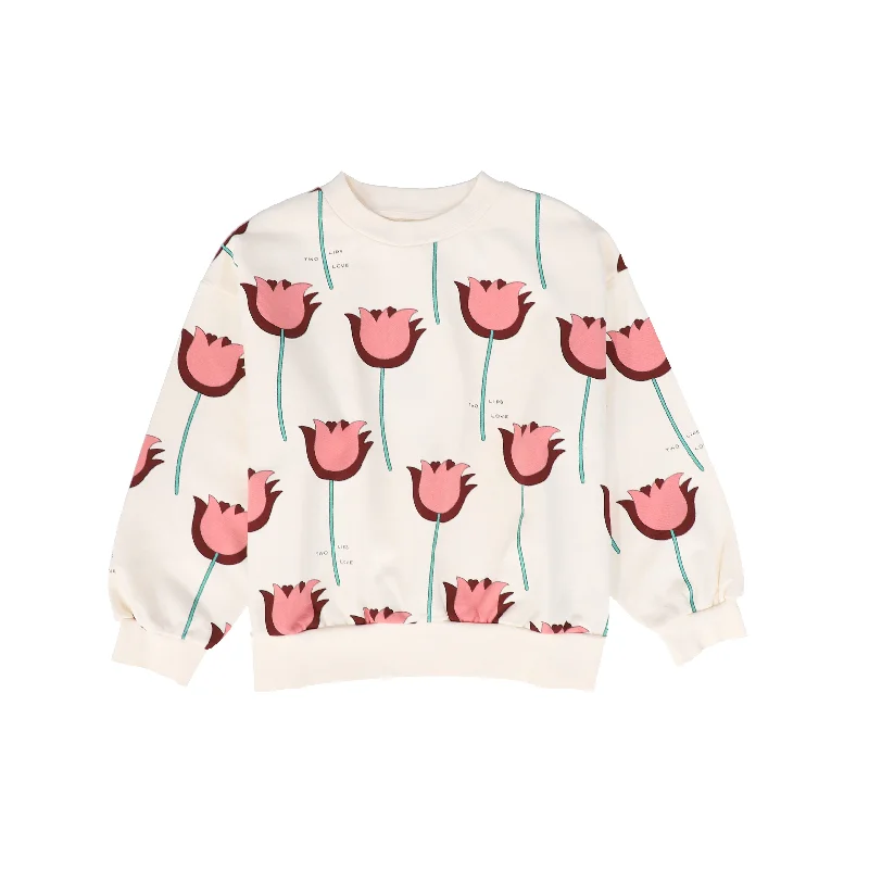 WYNKEN ECRU/PINK TULIP PRINT SWEATSHIRT [FINAL SALE]