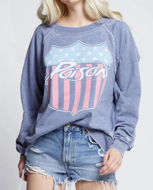 Poison Emblem Sweatshirt In Vintage Blue